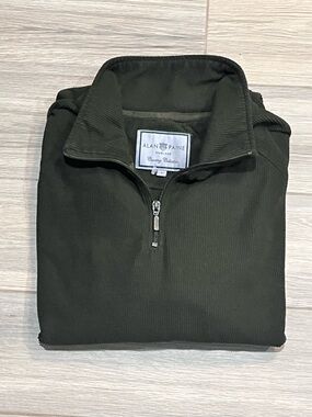 Alan Paine 1/4 Zip Jumper Mens Sz L Pullover Country Collection England